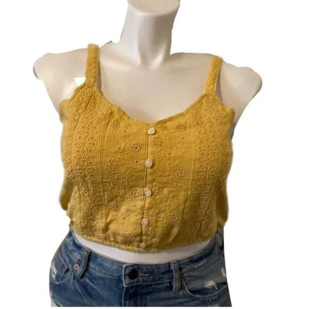 American Eagle Cropped Yellow Tank size M